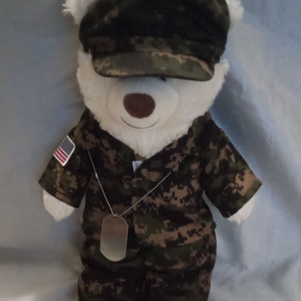 Collectible Build-A-Bear Workshop soldier in full uniform